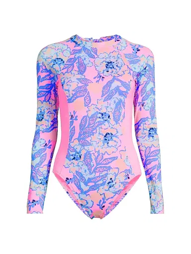 Lilly Pulitzer Women's Wynton Rashguard One-Piece Swimsuit - Multi Totally Koalafied - Size 12 | Thumbnail 1 Lilly Pulitzer Women's Wynton Rashguard One-Piece Swimsuit - Multi Totally Koalafied - Size 12 | Thumbnail 1