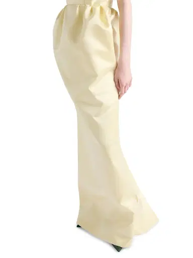 Prada Women's Long Double Satin Dress - Yellow | Thumbnail 4 Prada Women's Long Double Satin Dress - Yellow | Thumbnail 4