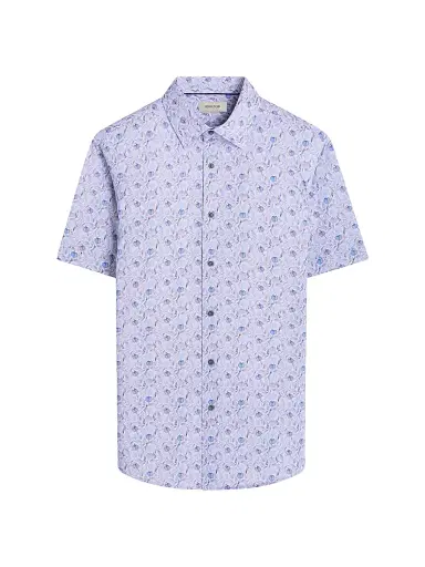 Bugatchi Men's OohCotton Miles Leaf-Print Stretch-Cotton Shirt - Air Blue | Thumbnail 1 Bugatchi Men's OohCotton Miles Leaf-Print Stretch-Cotton Shirt - Air Blue | Thumbnail 1