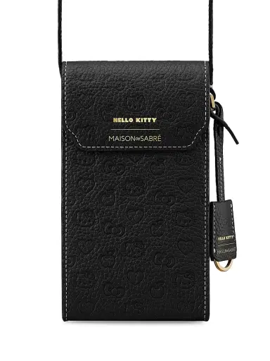 Maison de Sabre Women's Hello Kitty Leather Phone Pouch - Black | Thumbnail 1 Maison de Sabre Women's Hello Kitty Leather Phone Pouch - Black | Thumbnail 1