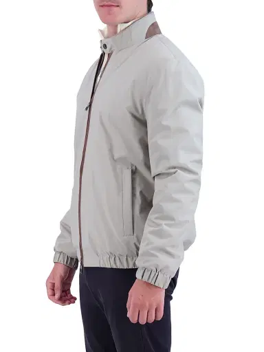 Gorski Men's Fabric Jacket with Shearling Lamb Lining - Grey | Thumbnail 3 Gorski Men's Fabric Jacket with Shearling Lamb Lining - Grey | Thumbnail 3