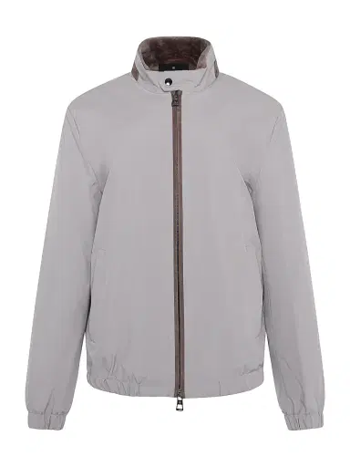 Gorski Men's Fabric Jacket with Shearling Lamb Lining - Grey | Thumbnail 1 Gorski Men's Fabric Jacket with Shearling Lamb Lining - Grey | Thumbnail 1