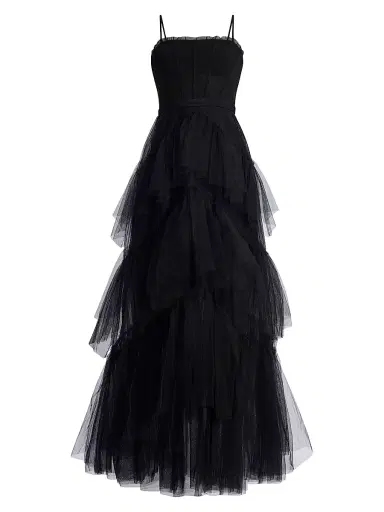 BCBGMAXAZRIA Women's Oly Tiered Ruffle Tulle Gown | Thumbnail 1 BCBGMAXAZRIA Women's Oly Tiered Ruffle Tulle Gown | Thumbnail 1