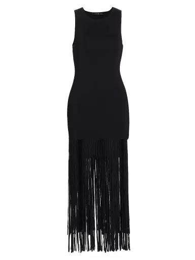 Toccin Women's Margaux Fringe Midi-Dress - Jet | Thumbnail 1 Toccin Women's Margaux Fringe Midi-Dress - Jet | Thumbnail 1