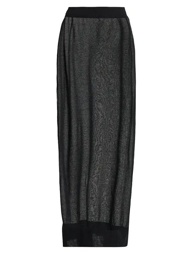 Women's Sheer Cotton-Blend Maxi Skirt - Black Women's Sheer Cotton-Blend Maxi Skirt - Black