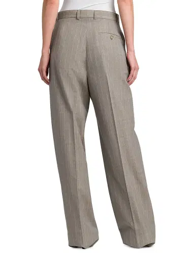 Stella McCartney Women's Melange Striped Wool Trousers - Stone | Thumbnail 5 Stella McCartney Women's Melange Striped Wool Trousers - Stone | Thumbnail 5