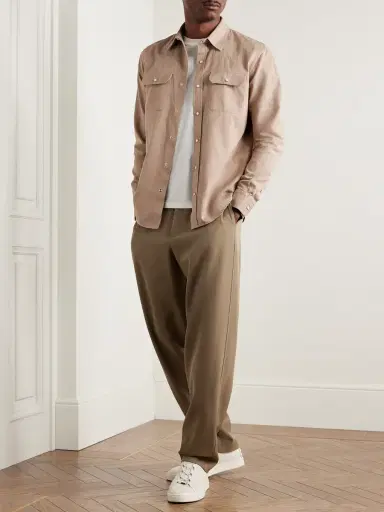 Zegna Slim-Fit Cotton and Linen-Blend Shirt - Men | Thumbnail 2 Zegna Slim-Fit Cotton and Linen-Blend Shirt - Men | Thumbnail 2