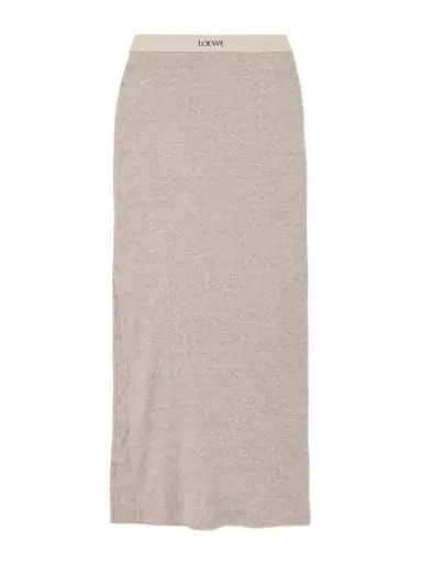 Loewe Cotton And Wool-blend Jersey Midi Skirt | Thumbnail 1 Loewe Cotton And Wool-blend Jersey Midi Skirt | Thumbnail 1