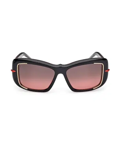 Christian Louboutin Women's 56MM Square Sunglasses - Black Red Black | Thumbnail 2 Christian Louboutin Women's 56MM Square Sunglasses - Black Red Black | Thumbnail 2