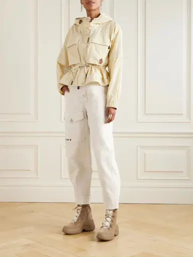 Moncler Grenoble Eyelet-embellished Cotton And Linen-blend Canvas Tapered Cargo Pants | Thumbnail 2 Moncler Grenoble Eyelet-embellished Cotton And Linen-blend Canvas Tapered Cargo Pants | Thumbnail 2
