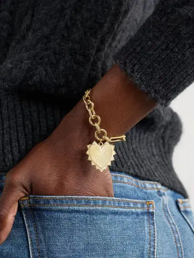 Foundrae Heart Mixed Oversized Clip 18-karat Gold Bracelet | Thumbnail 2 Foundrae Heart Mixed Oversized Clip 18-karat Gold Bracelet | Thumbnail 2