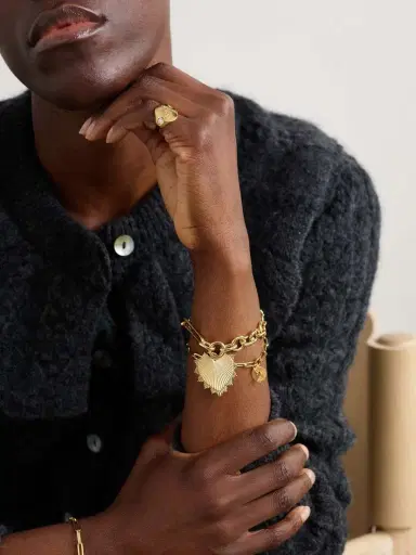 Foundrae Heart Mixed Oversized Clip 18-karat Gold Bracelet | Thumbnail 5 Foundrae Heart Mixed Oversized Clip 18-karat Gold Bracelet | Thumbnail 5