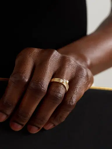 STONE AND STRAND Set Of Three 14-karat Gold Diamond Rings | Thumbnail 2 STONE AND STRAND Set Of Three 14-karat Gold Diamond Rings | Thumbnail 2