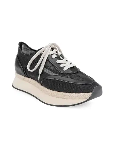 L'AGENCE Women's Iris Mesh & Leather Platform Sneakers - Black Mesh | Thumbnail 2 L'AGENCE Women's Iris Mesh & Leather Platform Sneakers - Black Mesh | Thumbnail 2