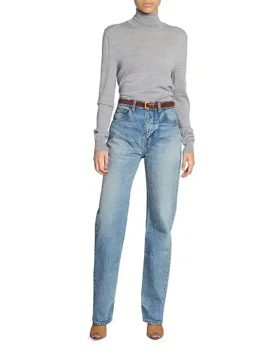 Saint Laurent Women's Cassandre Thin Belt in Crocodile-Embossed Leather - Vegetal Brown | Thumbnail 3 Saint Laurent Women's Cassandre Thin Belt in Crocodile-Embossed Leather - Vegetal Brown | Thumbnail 3