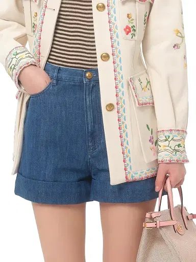 Valentino Garavani Women's Lightweight Denim Shorts - Denim - Size 25 | Thumbnail 2 Valentino Garavani Women's Lightweight Denim Shorts - Denim - Size 25 | Thumbnail 2