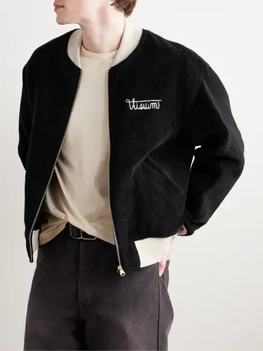 Visvim Reversible Embroidered Wool-Fleece and Silk-Satin Bomber Jacket - Men | Thumbnail 3 Visvim Reversible Embroidered Wool-Fleece and Silk-Satin Bomber Jacket - Men | Thumbnail 3