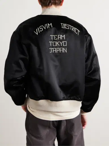 Visvim Reversible Embroidered Wool-Fleece and Silk-Satin Bomber Jacket - Men | Thumbnail 6 Visvim Reversible Embroidered Wool-Fleece and Silk-Satin Bomber Jacket - Men | Thumbnail 6