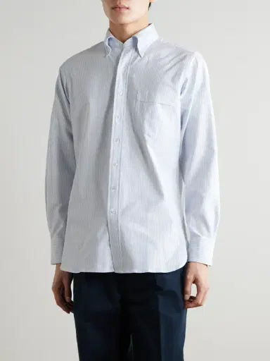 Drake's Button-Down Collar Striped Cotton Oxford Shirt - Men | Thumbnail 3 Drake's Button-Down Collar Striped Cotton Oxford Shirt - Men | Thumbnail 3