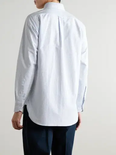 Drake's Button-Down Collar Striped Cotton Oxford Shirt - Men | Thumbnail 4 Drake's Button-Down Collar Striped Cotton Oxford Shirt - Men | Thumbnail 4