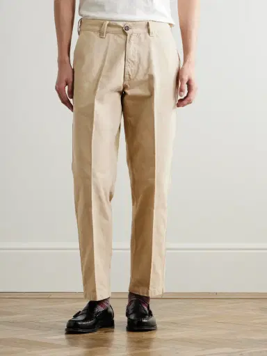 Drake's Straight-Leg Peached Cotton-Twill Trousers - Men | Thumbnail 3 Drake's Straight-Leg Peached Cotton-Twill Trousers - Men | Thumbnail 3