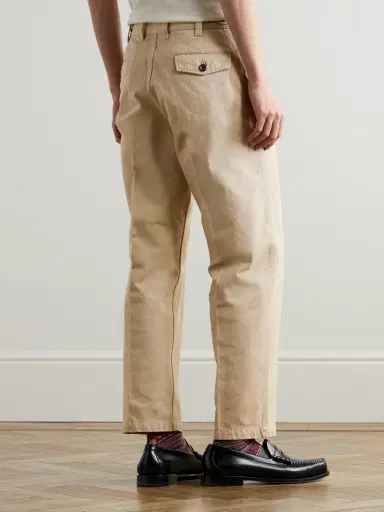 Drake's Straight-Leg Peached Cotton-Twill Trousers - Men | Thumbnail 4 Drake's Straight-Leg Peached Cotton-Twill Trousers - Men | Thumbnail 4