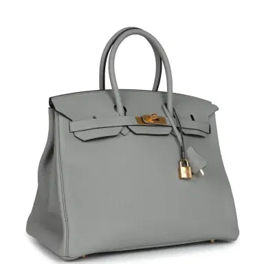 HERMÈS Hermes Birkin 35 Gris Mouette Togo Gold Hardware | Thumbnail 2 HERMÈS Hermes Birkin 35 Gris Mouette Togo Gold Hardware | Thumbnail 2