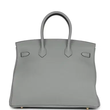 HERMÈS Hermes Birkin 35 Gris Mouette Togo Gold Hardware | Thumbnail 4 HERMÈS Hermes Birkin 35 Gris Mouette Togo Gold Hardware | Thumbnail 4
