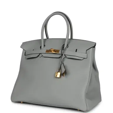 HERMÈS Hermes Birkin 35 Gris Mouette Togo Gold Hardware | Thumbnail 5 HERMÈS Hermes Birkin 35 Gris Mouette Togo Gold Hardware | Thumbnail 5