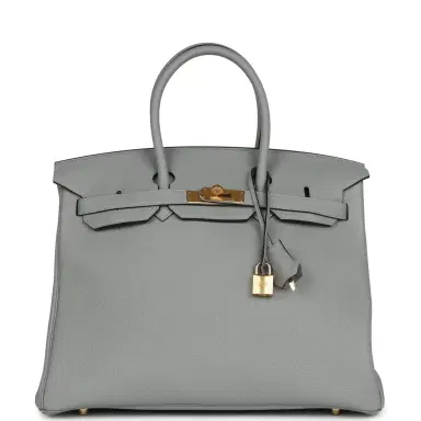 HERMÈS Hermes Birkin 35 Gris Mouette Togo Gold Hardware | Thumbnail 1 HERMÈS Hermes Birkin 35 Gris Mouette Togo Gold Hardware | Thumbnail 1