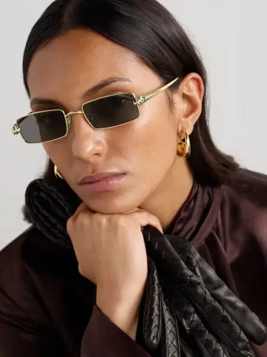 Cartier Eyewear Panthère Rectangle-frame Crystal-embellished Gold-tone Sunglasses | Thumbnail 2 Cartier Eyewear Panthère Rectangle-frame Crystal-embellished Gold-tone Sunglasses | Thumbnail 2