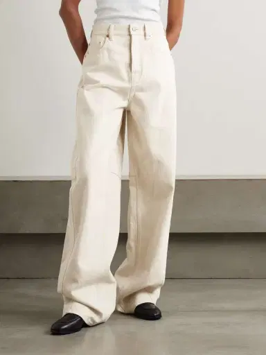 Gucci Patent Leather-trimmed Paneled High-rise Barrel-leg Jeans | Thumbnail 3 Gucci Patent Leather-trimmed Paneled High-rise Barrel-leg Jeans | Thumbnail 3
