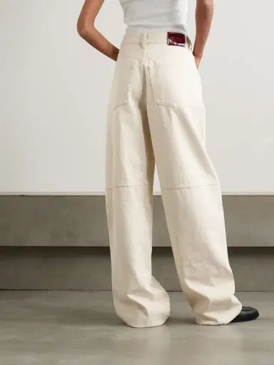 Gucci Patent Leather-trimmed Paneled High-rise Barrel-leg Jeans | Thumbnail 4 Gucci Patent Leather-trimmed Paneled High-rise Barrel-leg Jeans | Thumbnail 4