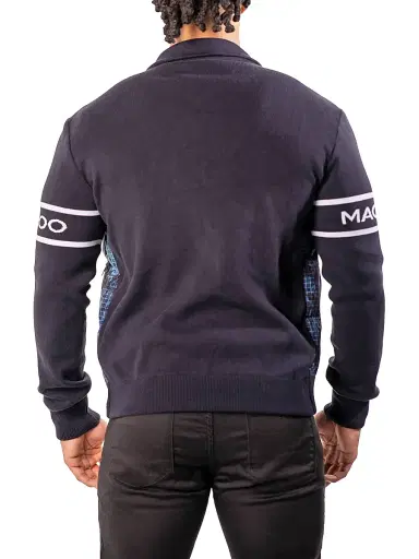 Maceoo Men's Bomber Jacket - Blue | Thumbnail 5 Maceoo Men's Bomber Jacket - Blue | Thumbnail 5