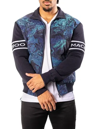 Maceoo Men's Bomber Jacket - Blue | Thumbnail 7 Maceoo Men's Bomber Jacket - Blue | Thumbnail 7