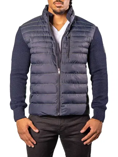 Maceoo Men's Bomber Jacket - Blue | Thumbnail 1 Maceoo Men's Bomber Jacket - Blue | Thumbnail 1