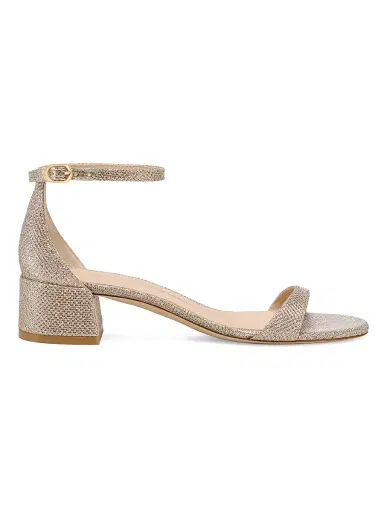 Stuart Weitzman Women's Nudist Block 35MM Sandals - Poudre | Thumbnail 1 Stuart Weitzman Women's Nudist Block 35MM Sandals - Poudre | Thumbnail 1