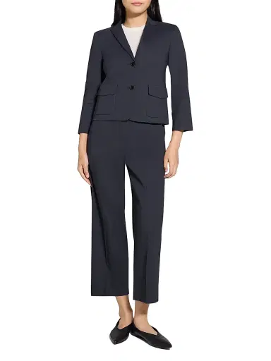 Theory Women's Shrunken-Fit Single-Breasted Linen-Blend Jacket | Thumbnail 2 Theory Women's Shrunken-Fit Single-Breasted Linen-Blend Jacket | Thumbnail 2