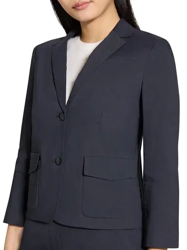 Theory Women's Shrunken-Fit Single-Breasted Linen-Blend Jacket | Thumbnail 6 Theory Women's Shrunken-Fit Single-Breasted Linen-Blend Jacket | Thumbnail 6