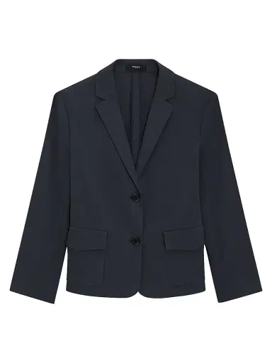 Theory Women's Shrunken-Fit Single-Breasted Linen-Blend Jacket | Thumbnail 1 Theory Women's Shrunken-Fit Single-Breasted Linen-Blend Jacket | Thumbnail 1