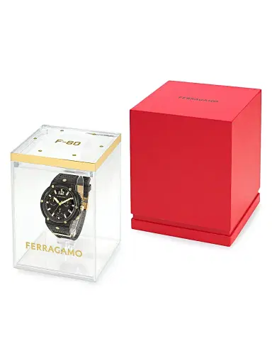 FERRAGAMO Men's F-80 Translucent Chronograph Watch/44MM - Black | Thumbnail 5 FERRAGAMO Men's F-80 Translucent Chronograph Watch/44MM - Black | Thumbnail 5