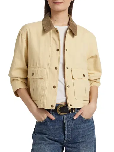 If Only Studio Women's Classic-Cut Twill Jacket - Butter Sage - Size Large | Thumbnail 3 If Only Studio Women's Classic-Cut Twill Jacket - Butter Sage - Size Large | Thumbnail 3