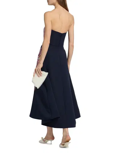 Amsale Women's Sequin Floral Strapless Cocktail Dress - Navy | Thumbnail 5 Amsale Women's Sequin Floral Strapless Cocktail Dress - Navy | Thumbnail 5