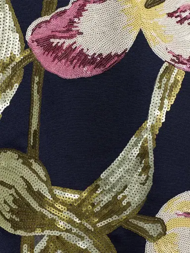 Amsale Women's Sequin Floral Strapless Cocktail Dress - Navy | Thumbnail 7 Amsale Women's Sequin Floral Strapless Cocktail Dress - Navy | Thumbnail 7