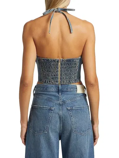 PatBO Women's Nostalgic Sky Crystal-Embellished Denim Tank - Light Blue | Thumbnail 5 PatBO Women's Nostalgic Sky Crystal-Embellished Denim Tank - Light Blue | Thumbnail 5