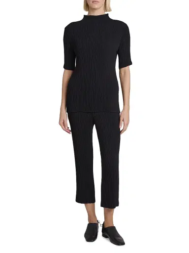Issey Miyake Women's Hatching Pleats Top - Black - Size Small | Thumbnail 2 Issey Miyake Women's Hatching Pleats Top - Black - Size Small | Thumbnail 2