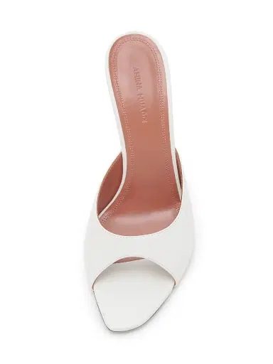 Amina Muaddi Women's Alexa 95MM Leather Mules - Nappa White - Size 11 | Thumbnail 4 Amina Muaddi Women's Alexa 95MM Leather Mules - Nappa White - Size 11 | Thumbnail 4