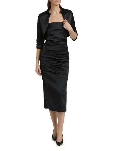 Chiara Boni La Petite Robe Women's Keiky Satin Ruched Cocktail Dress | Thumbnail 2 Chiara Boni La Petite Robe Women's Keiky Satin Ruched Cocktail Dress | Thumbnail 2