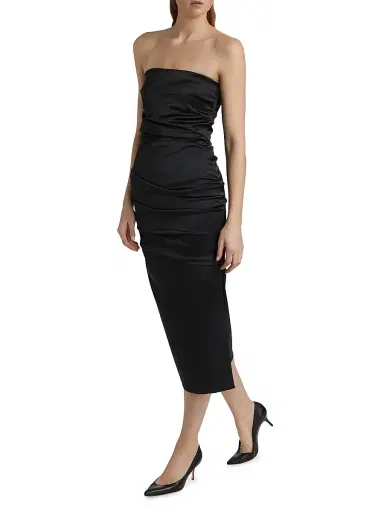 Chiara Boni La Petite Robe Women's Keiky Satin Ruched Cocktail Dress | Thumbnail 4 Chiara Boni La Petite Robe Women's Keiky Satin Ruched Cocktail Dress | Thumbnail 4