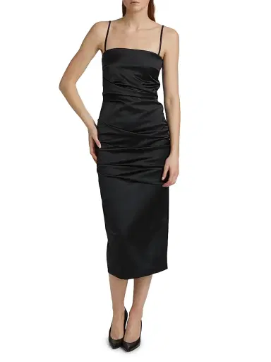Chiara Boni La Petite Robe Women's Keiky Satin Ruched Cocktail Dress | Thumbnail 6 Chiara Boni La Petite Robe Women's Keiky Satin Ruched Cocktail Dress | Thumbnail 6